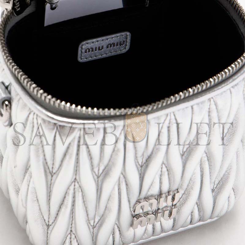 MIU MIU MATELASSÉ LOGO-PLAQUE MINI BAG 5NR018 (10.5*9.5*7cm)